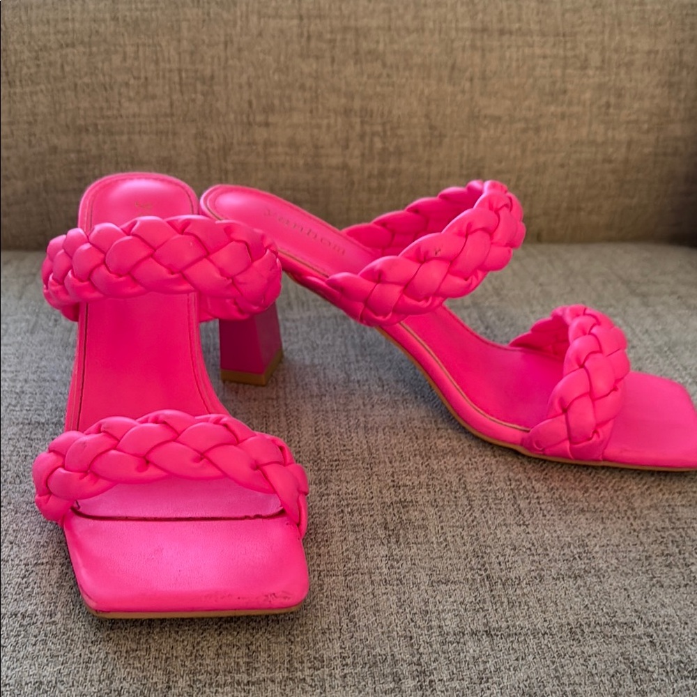 Braided Pink Women's Heels